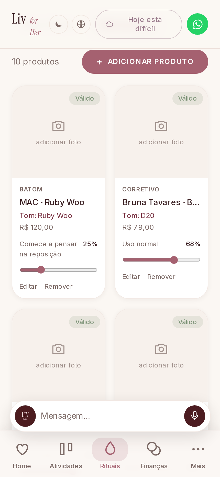 Sua nécessaire, cuidada